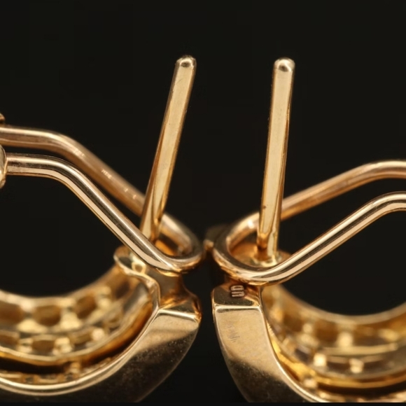 10k .25 ctw Diamond Hoops - Picture 4 of 5